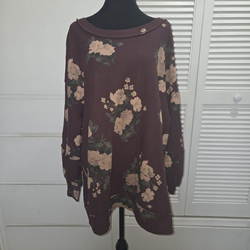 Oversized Floral Knit Top Torrid Size 0